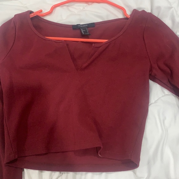 maroon cropped top - Picture 1 of 1